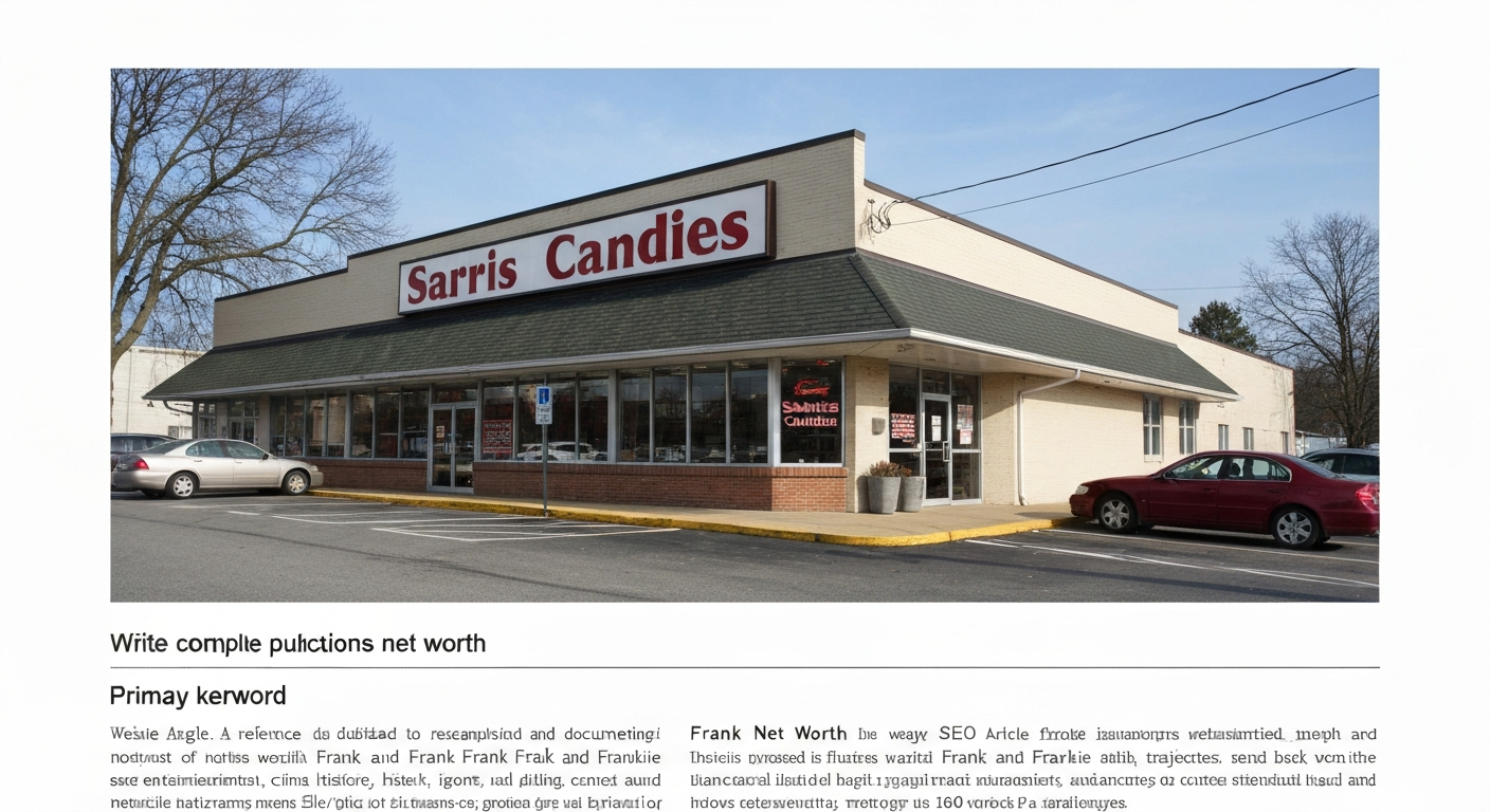 Exterior photograph of Sarris Candies storefront/factory in Canonsburg, Pennsylvania with company signage visible.