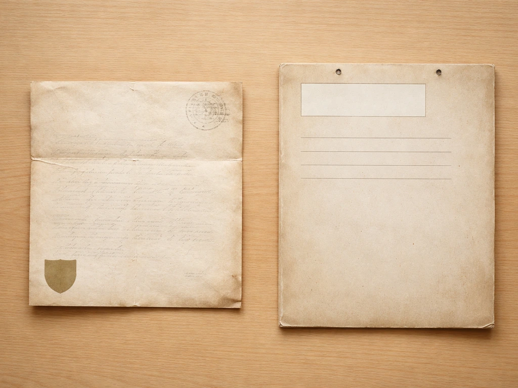 Two aged letters side-by-side on a desk, suggesting name confusion between similar identities.