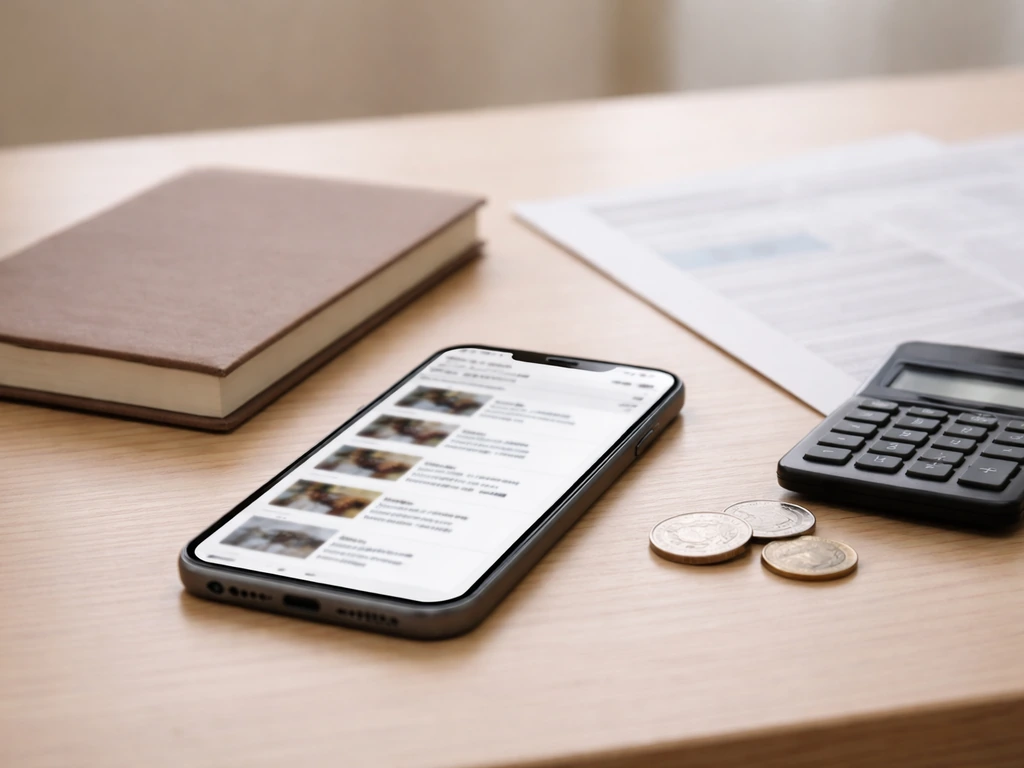Office desk with scattered documents and a smartphone showing mismatched financial screenshots, symbolizing conflicting