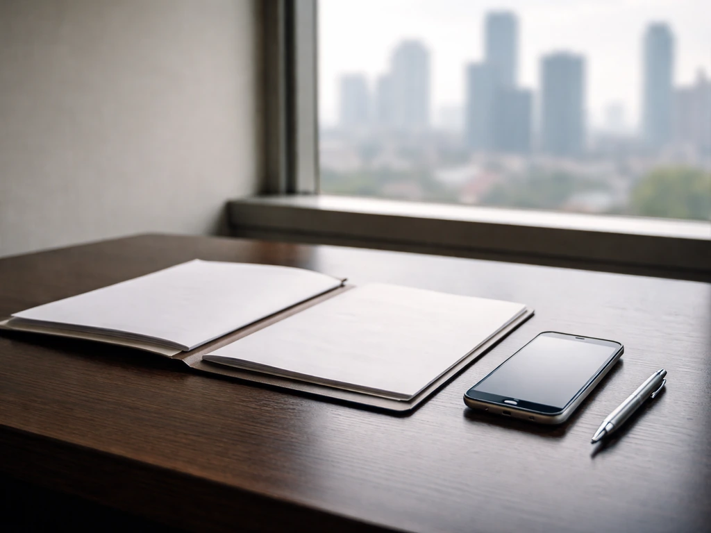 Warm office desk with a smartphone and printed documents symbolizing a 2013 business investment pivot
