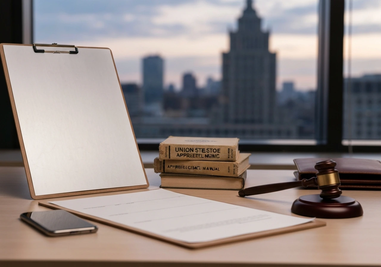 Minimal desk scene with coins, portfolio, and blank paperwork suggesting finance and record-based wealth analysis.